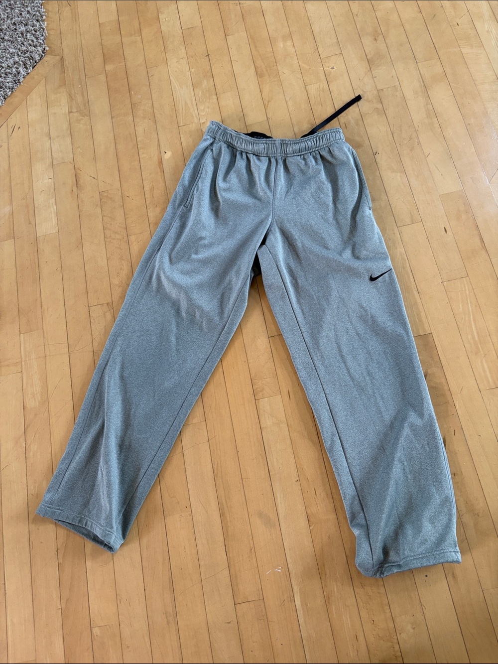 Nike Light Gray Performance Sweatpants with Black Swoosh